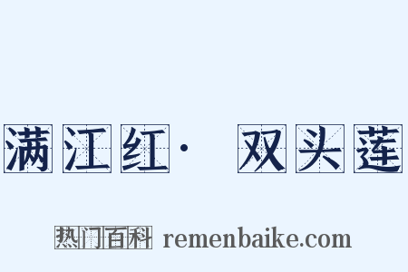 满江红·双头莲是什么意思的图片